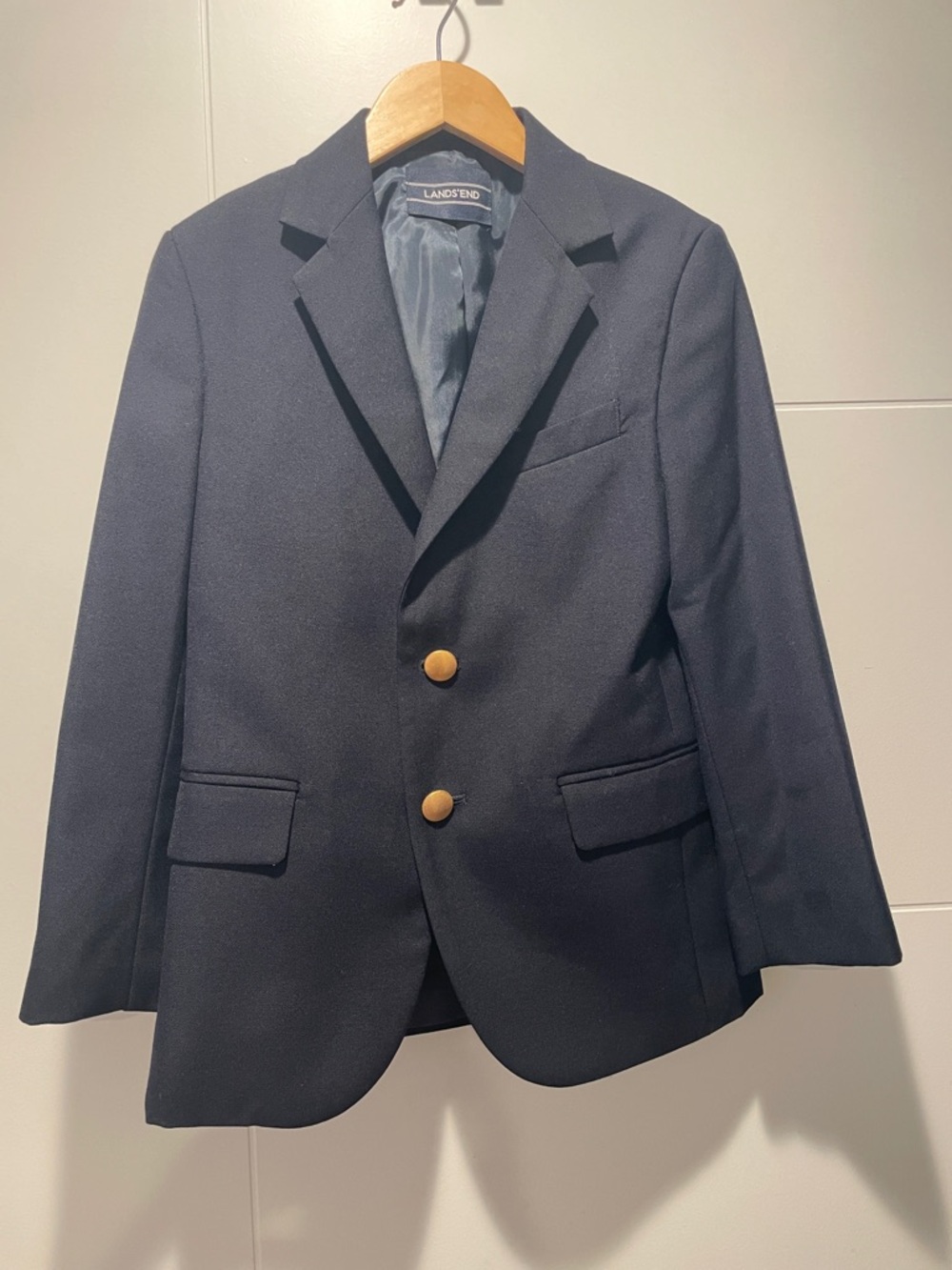 Lands' End Boys Dark Navy Blazer with Gold Buttons. Size 6/7 years old